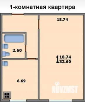 1-к квартира, на длительный срок, 33м2, 7/9 этаж
