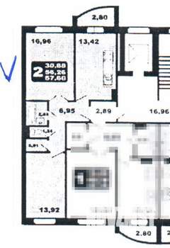 2-к квартира, на длительный срок, 58м2, 7/10 этаж