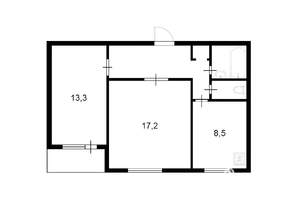 2-к квартира, на длительный срок, 54м2, 9/12 этаж