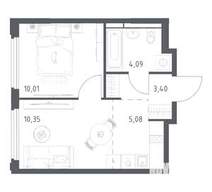1-к квартира, вторичка, 33м2, 16/17 этаж
