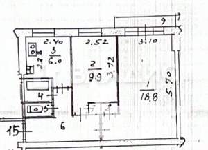 2-к квартира, вторичка, 45м2, 4/5 этаж