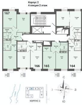 2-к квартира, строящийся дом, 63м2, 2/8 этаж