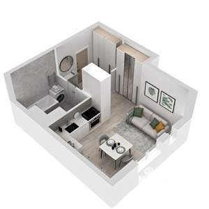 Студия квартира, вторичка, 25м2, 4/8 этаж