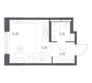 Студия квартира, вторичка, 22м2, 2/17 этаж