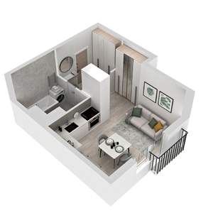 Студия квартира, вторичка, 25м2, 3/8 этаж