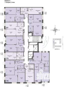 3-к квартира, строящийся дом, 75м2, 2/8 этаж