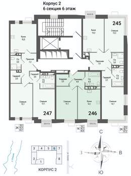 1-к квартира, строящийся дом, 40м2, 6/8 этаж