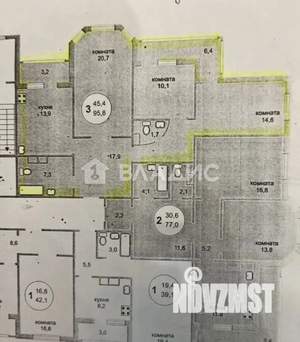3-к квартира, вторичка, 96м2, 16/17 этаж