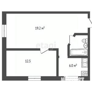 2-к квартира, вторичка, 41м2, 1/5 этаж