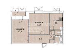 2-к квартира, вторичка, 52м2, 11/12 этаж