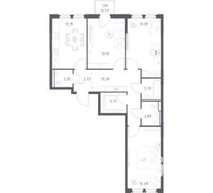 3-к квартира, вторичка, 78м2, 5/17 этаж