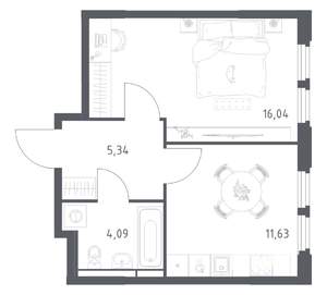1-к квартира, вторичка, 37м2, 4/17 этаж