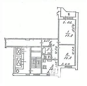 2-к квартира, вторичка, 58м2, 11/17 этаж
