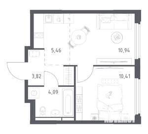 1-к квартира, вторичка, 35м2, 16/17 этаж