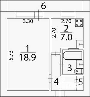1-к квартира, вторичка, 37м2, 3/9 этаж