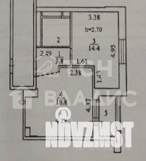 1-к квартира, вторичка, 44м2, 2/4 этаж