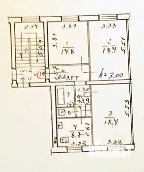3-к квартира, вторичка, 75м2, 2/3 этаж