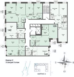 1-к квартира, строящийся дом, 41м2, 5/8 этаж
