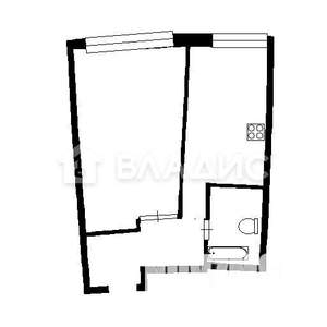 1-к квартира, вторичка, 43м2, 6/17 этаж