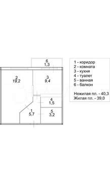 1-к квартира, вторичка, 39м2, 11/22 этаж