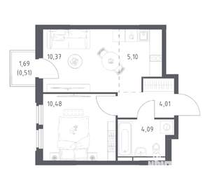 1-к квартира, вторичка, 35м2, 5/17 этаж