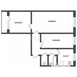 3-к квартира, вторичка, 58м2, 7/9 этаж