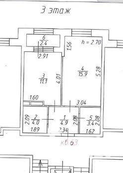 1-к квартира, вторичка, 39м2, 3/4 этаж