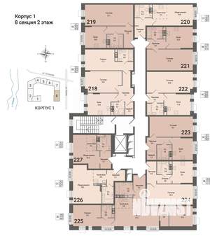 1-к квартира, вторичка, 40м2, 2/8 этаж