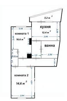 2-к квартира, вторичка, 70м2, 2/17 этаж