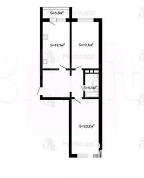 2-к квартира, вторичка, 86м2, 2/19 этаж