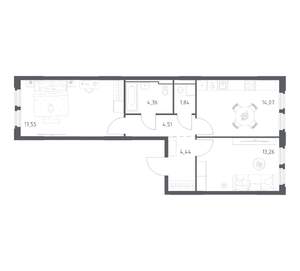 2-к квартира, вторичка, 60м2, 4/17 этаж