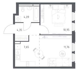 1-к квартира, вторичка, 39м2, 3/17 этаж