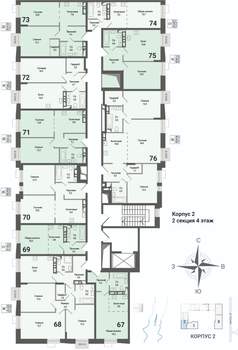 2-к квартира, строящийся дом, 44м2, 4/8 этаж