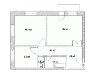 2-к квартира, вторичка, 60м2, 5/5 этаж