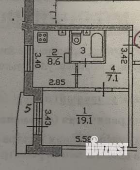 1-к квартира, вторичка, 39м2, 3/16 этаж
