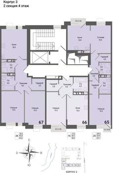 1-к квартира, строящийся дом, 39м2, 4/8 этаж