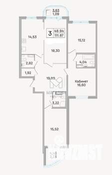 4-к квартира, вторичка, 112м2, 12/18 этаж