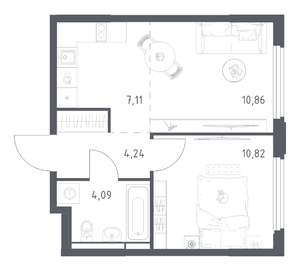 1-к квартира, вторичка, 37м2, 16/17 этаж