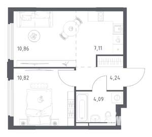 1-к квартира, вторичка, 37м2, 15/17 этаж
