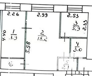 2-к квартира, вторичка, 44м2, 2/5 этаж