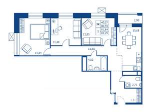 3-к квартира, вторичка, 80м2, 6/16 этаж