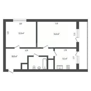 2-к квартира, вторичка, 51м2, 11/12 этаж