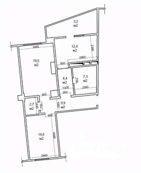2-к квартира, вторичка, 70м2, 2/17 этаж