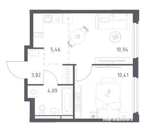 1-к квартира, вторичка, 35м2, 11/17 этаж
