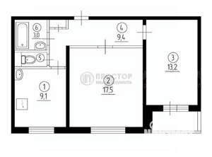 2-к квартира, вторичка, 55м2, 3/13 этаж