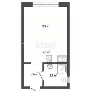 Студия квартира, вторичка, 24м2, 7/16 этаж