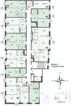 3-к квартира, строящийся дом, 76м2, 3/8 этаж