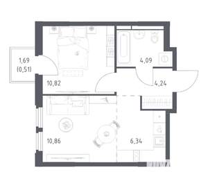1-к квартира, вторичка, 37м2, 9/17 этаж