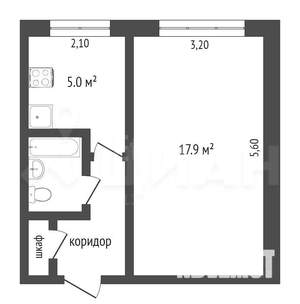 1-к квартира, вторичка, 31м2, 1/9 этаж