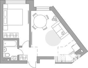 2-к квартира, строящийся дом, 40м2, 4/4 этаж